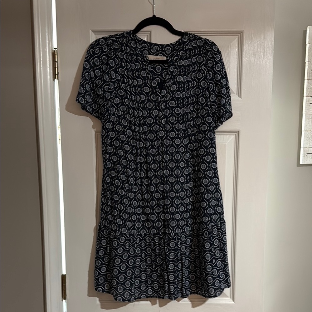 LOFT Black and White Mini Dress